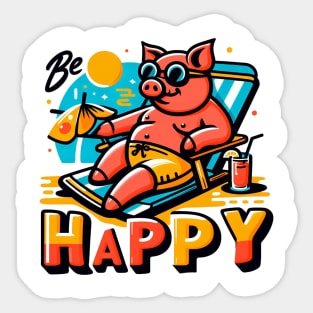 Happy pig Sticker